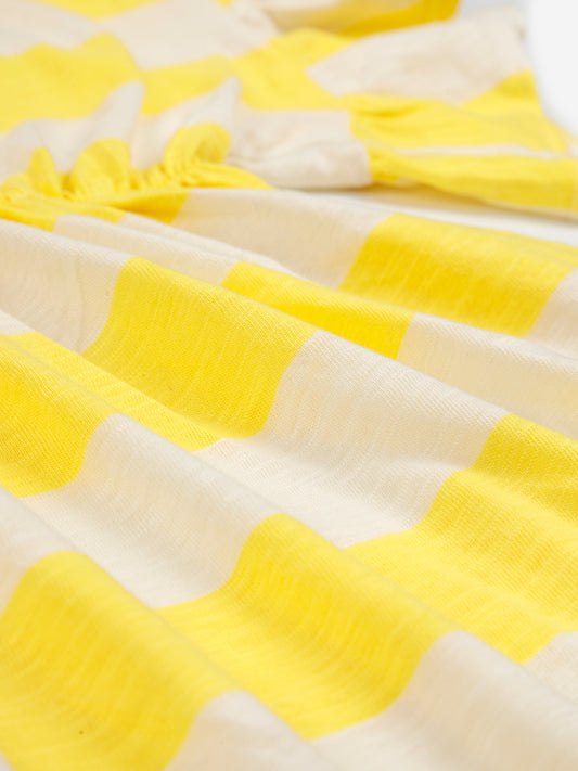 Yellow Stripes ruffle dress