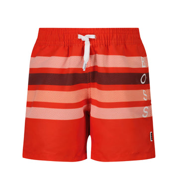 BABY BOYS STRIPED QUICK DRY SURFER WITH STRIPES AND LOGO,RED - Cémarose Canada