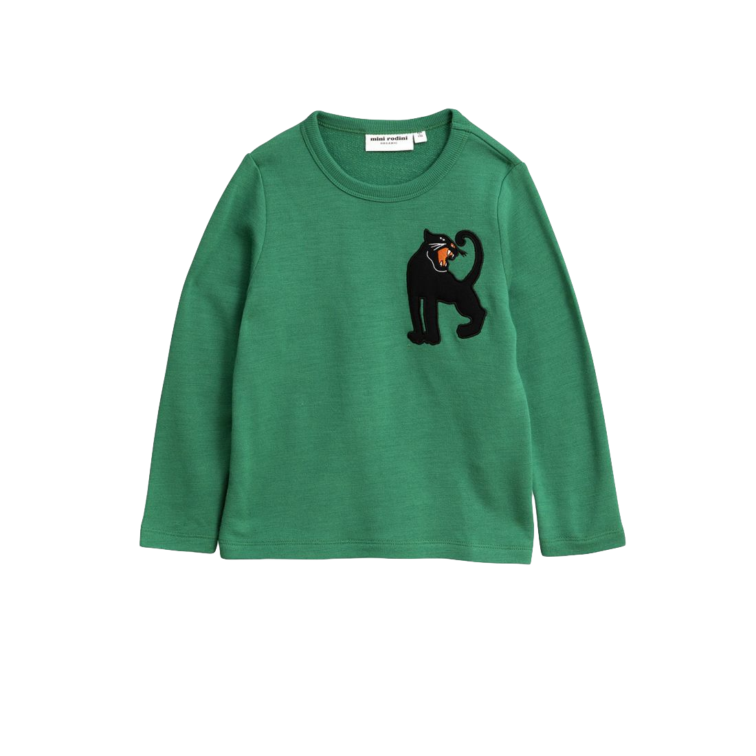 Panther wool terry sweatshirt, green - Cemarose Children's Fashion Boutique
