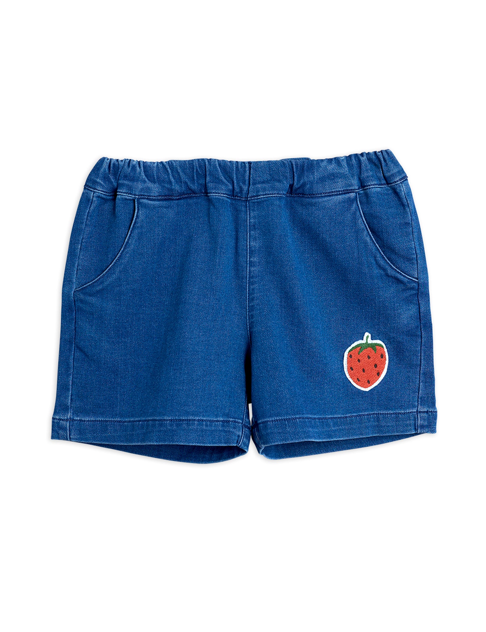 Denim strawberry shorts,Blue - Cémarose Canada