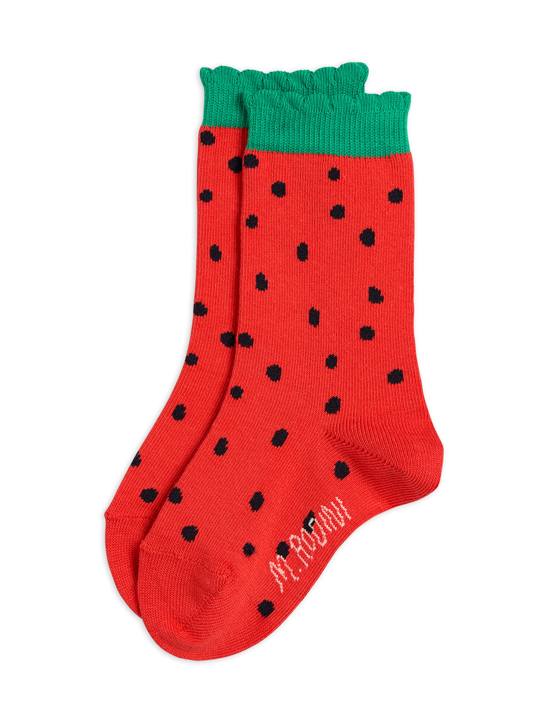 Strawberry scallop socks,Red - Cémarose Canada