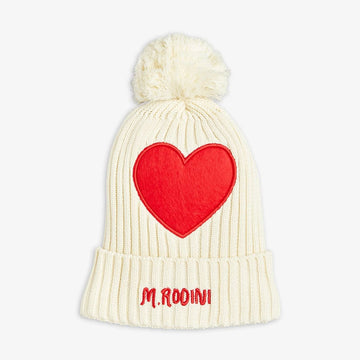 Hearts pompom hat,Off White