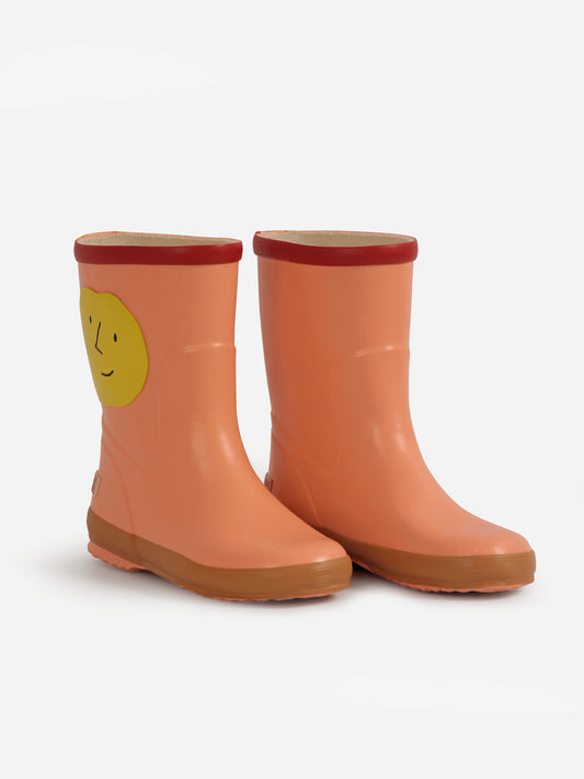Yellow Faces rain boots