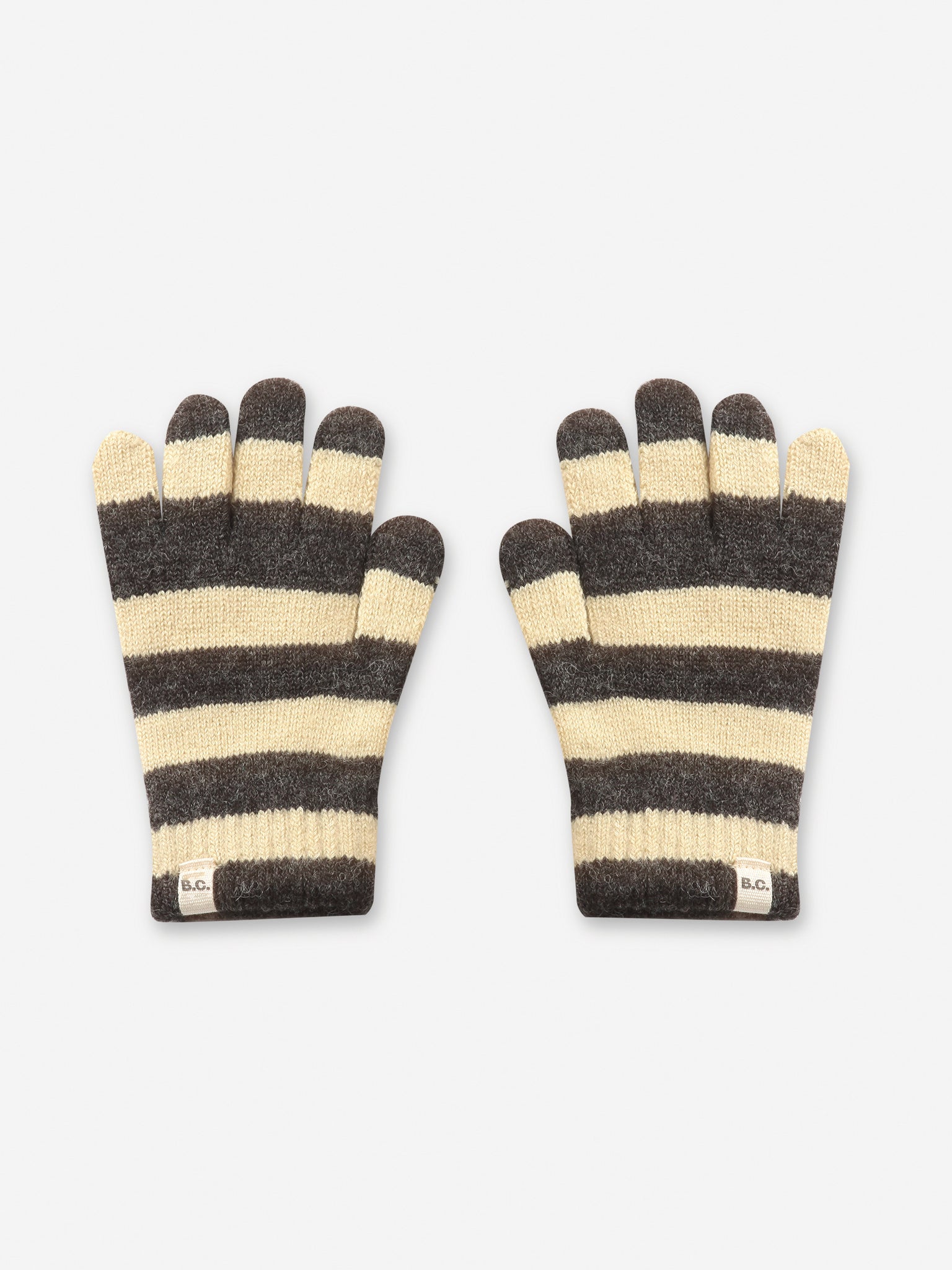 Stripped knitted gloves, December Sky