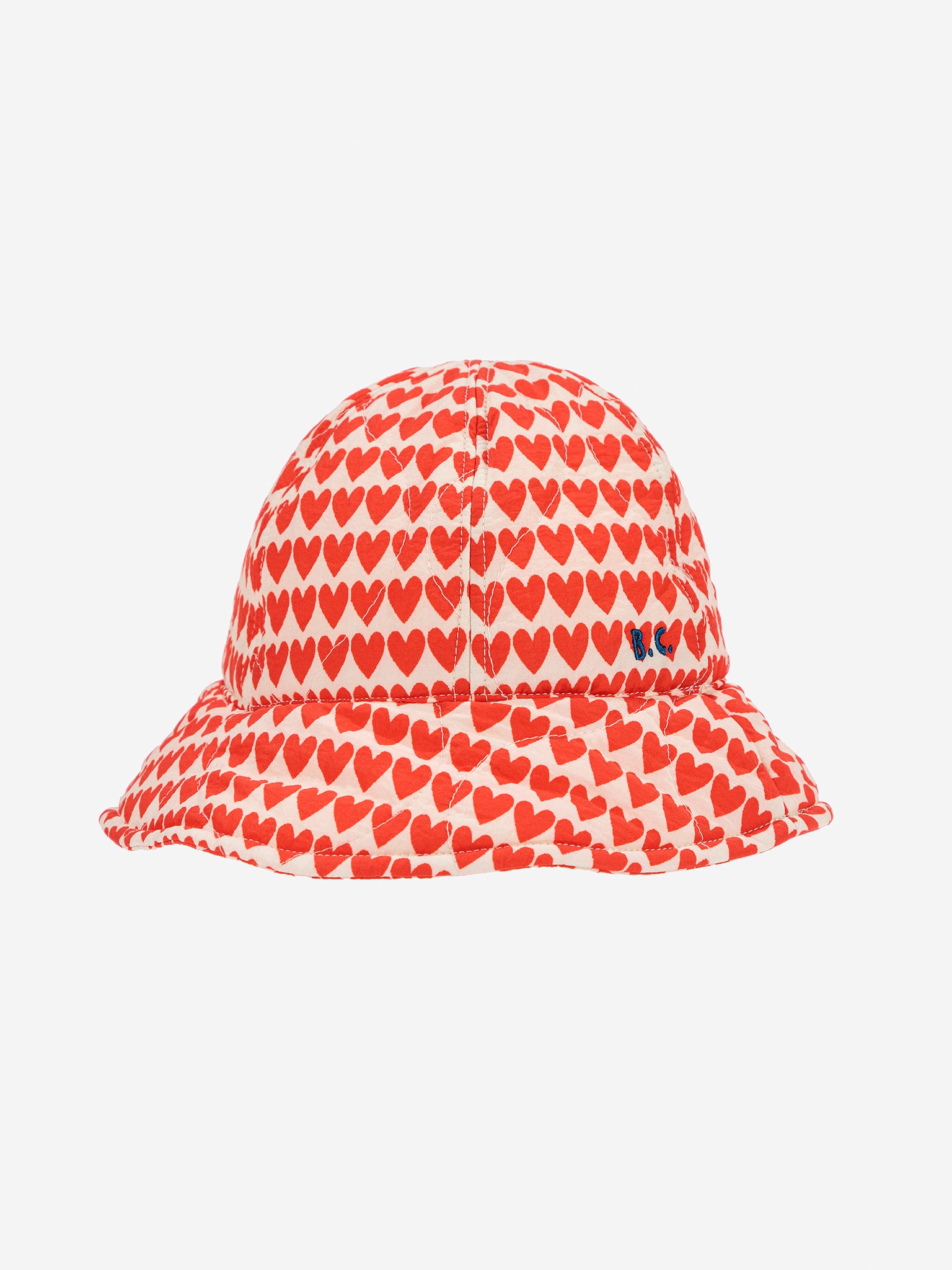 Hearts all over quilted hat