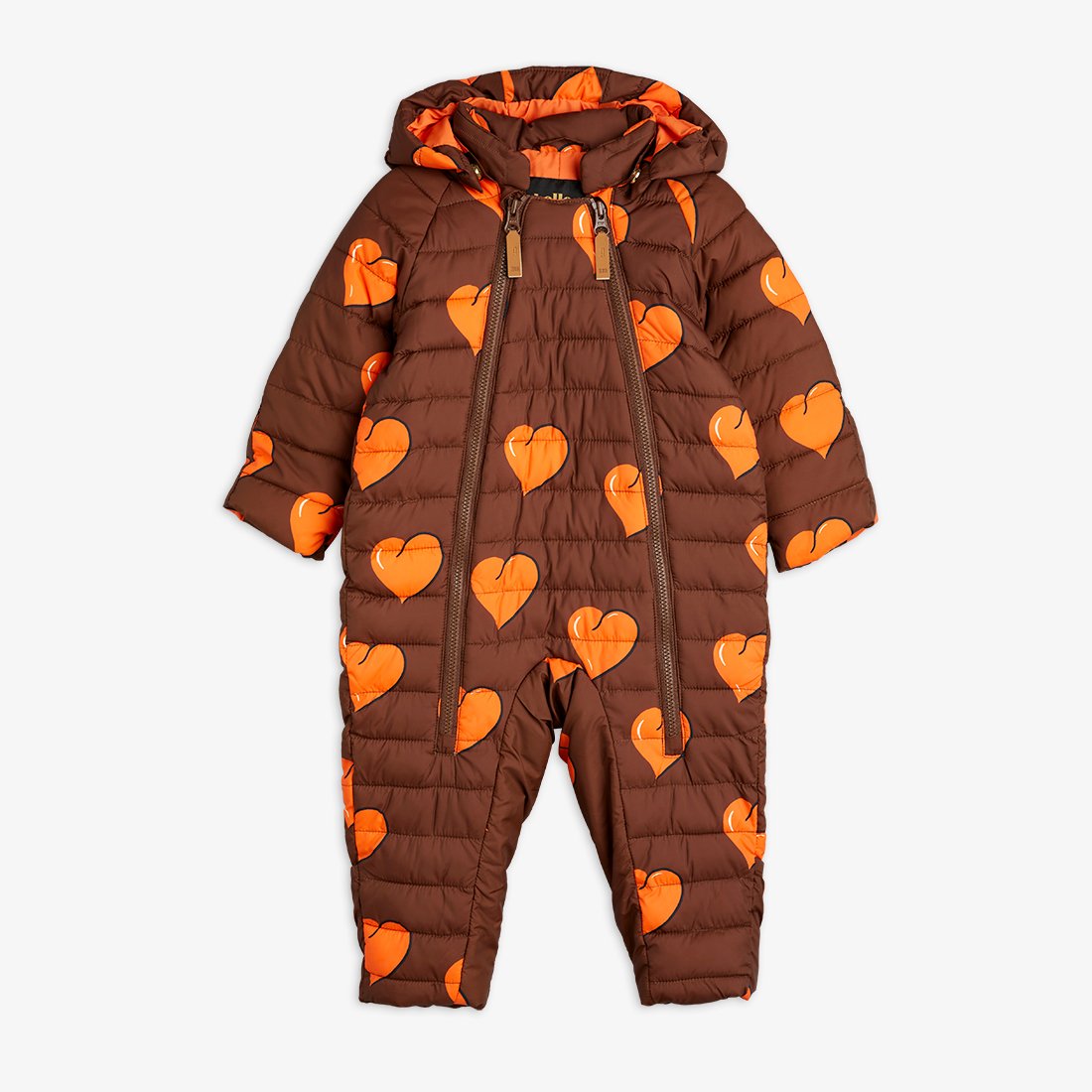 Hearts insulator baby overall - Brown