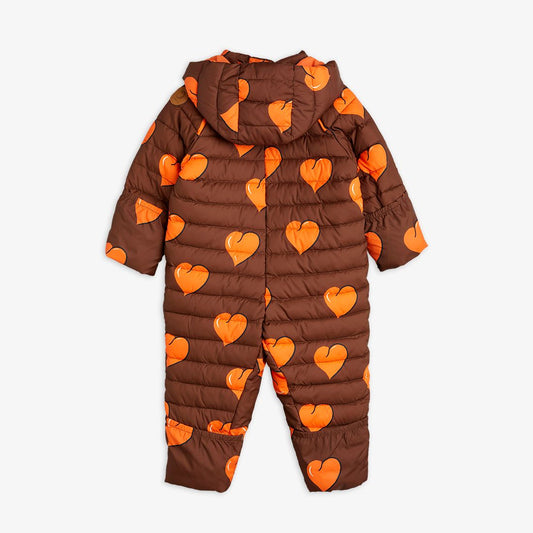 Hearts insulator baby overall - Brown