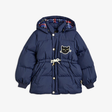 Cat patch puffer jacket - Navy