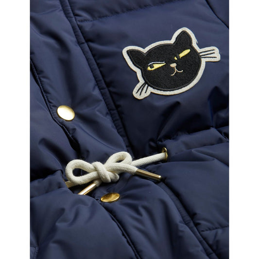 Cat patch puffer jacket - Navy