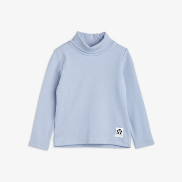 Solid rib turtleneck ls tee - Blue