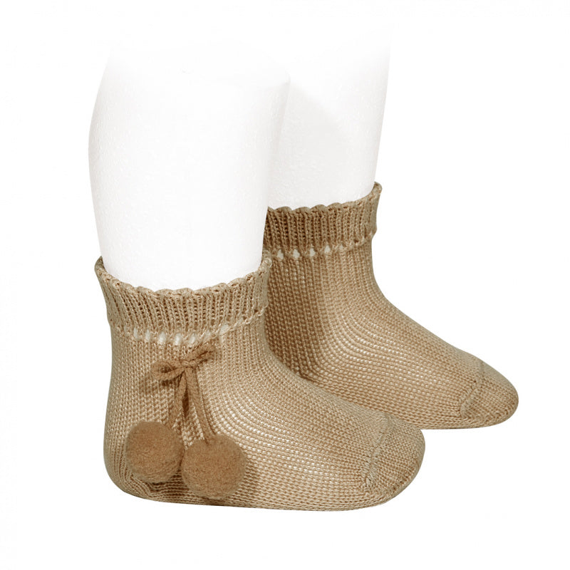 PERLE SHORT SOCKS WITH POMPOMS,2.504/4.326 - Cemarose Children's Fashion Boutique