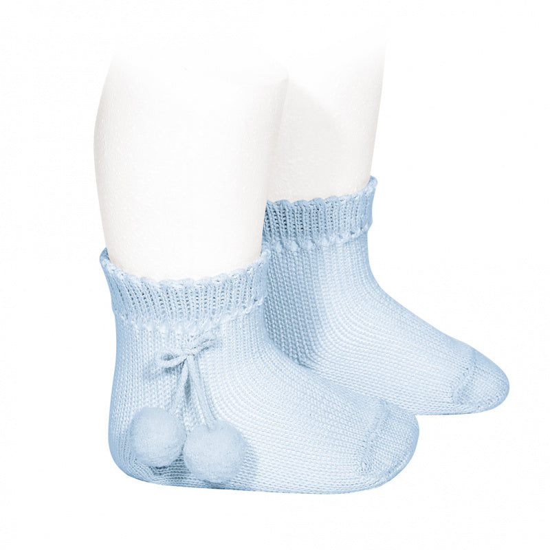 PERLE SHORT SOCKS WITH POMPOMS, 2.504/4-410 - Cemarose Children's Fashion Boutique