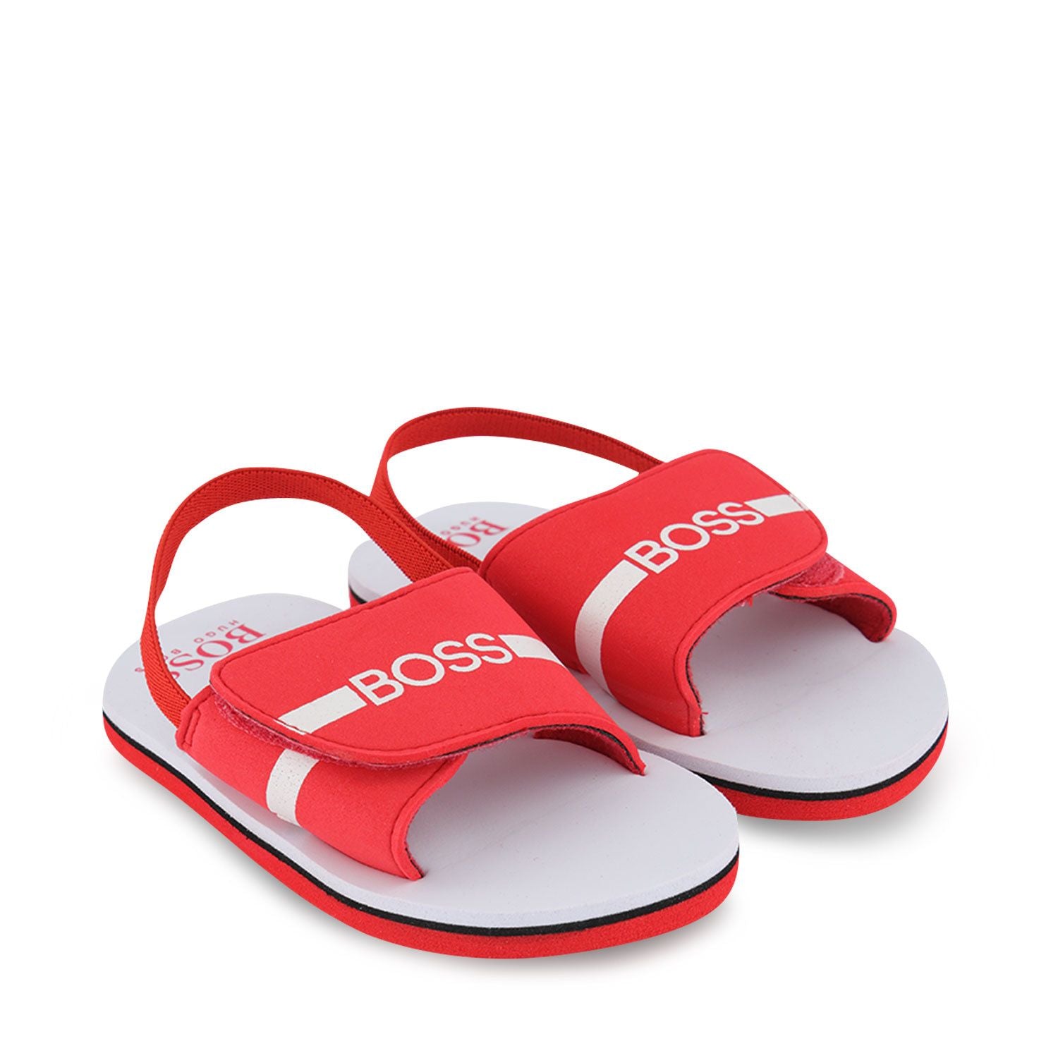 BOYS VELCRO SANDLE WITH LOGO,RED - Cémarose Canada