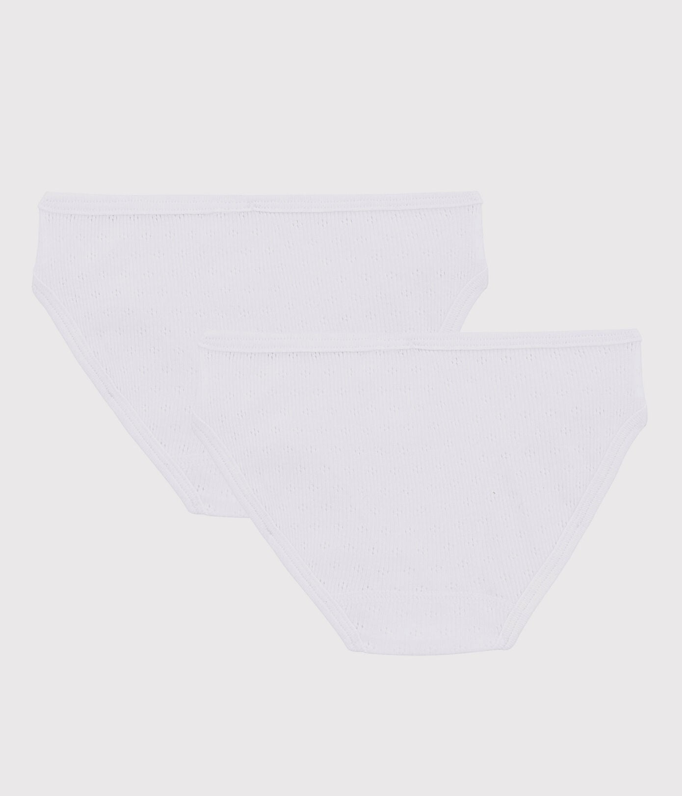 GIRLS' OPENWORK ORGANIC COTTON BRIEFS - 2 PACKS