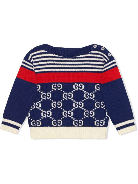Baby GG and stripes knit jumper - Cémarose Canada