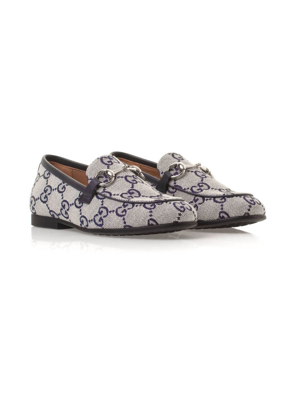 J JORDAAN MOCCASIN GG CANVAS,GARDENIA-BLU/BLU - Cémarose Canada