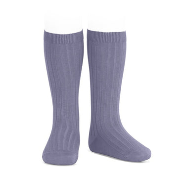 Basic rib knee high socks - Lavender