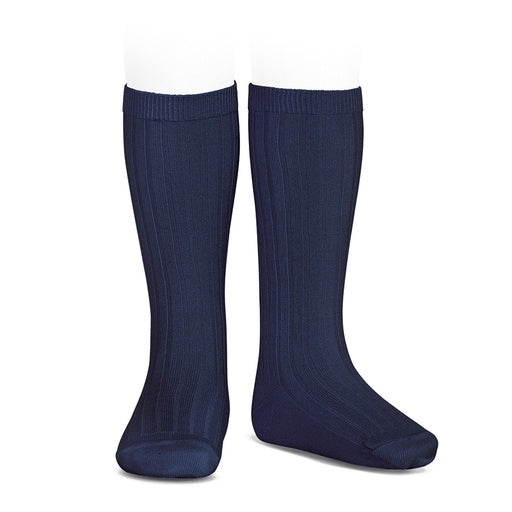 Basic rib knee high socks - Marino