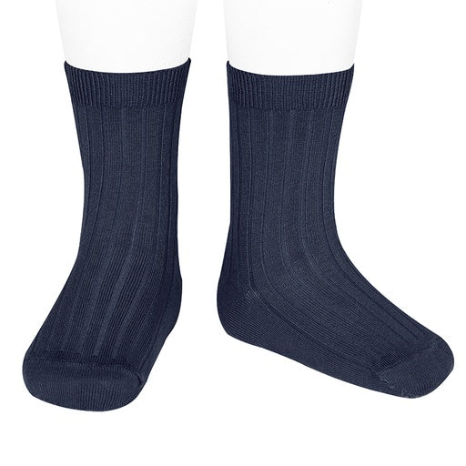 Basic rib short socks - Marino