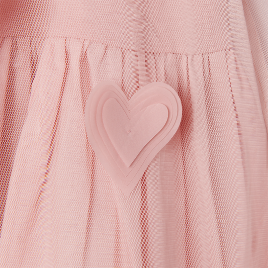 KID GIRL 3D HEARTS TULLE DRESS,PINK