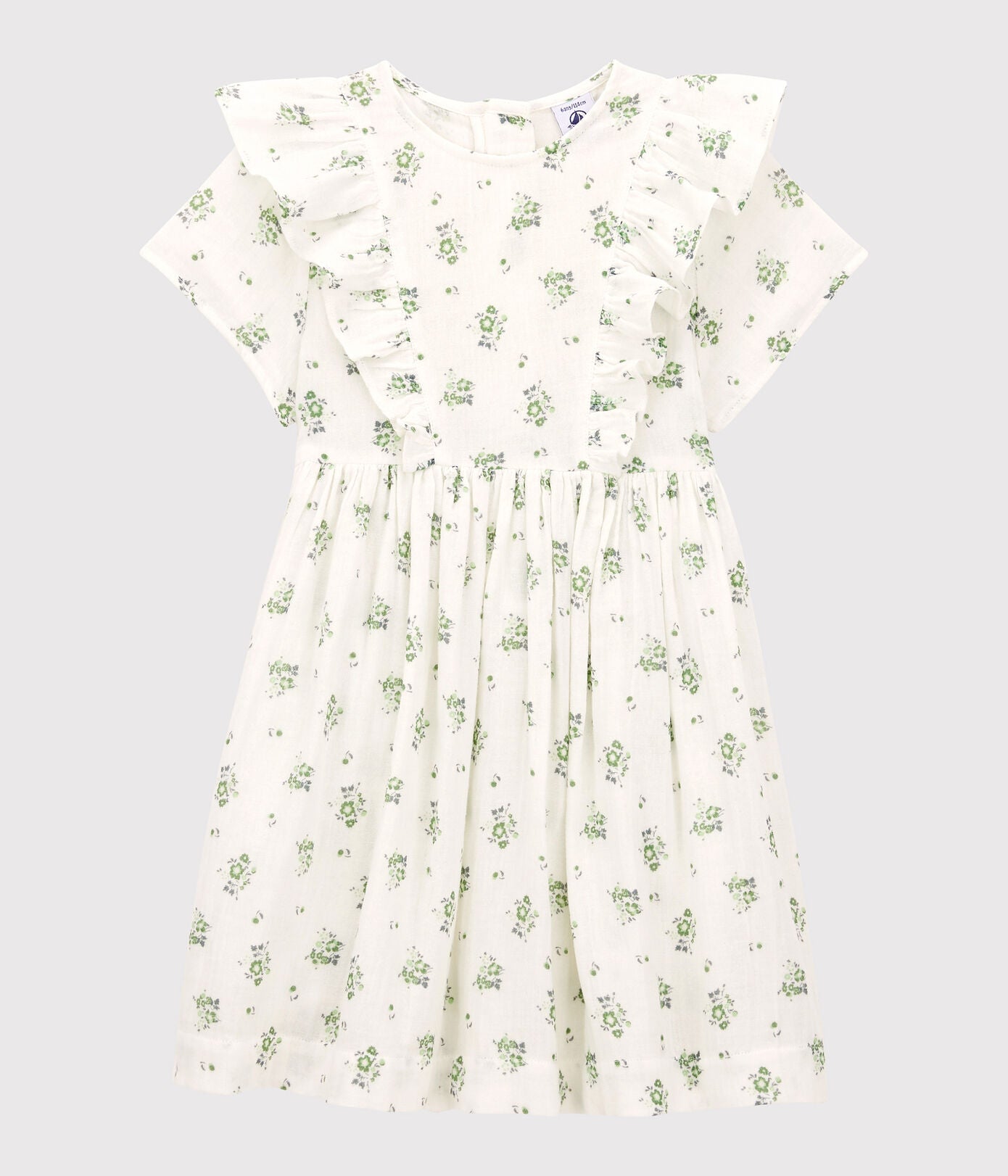 GIRLS' ORGANIC COTTON GAUZE PRINT DRESS