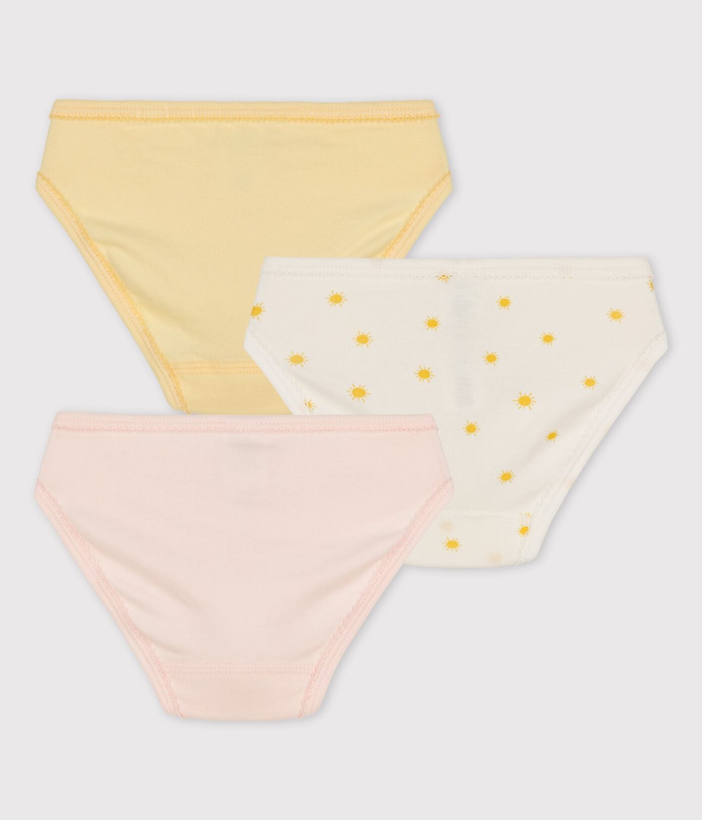 GIRLS' SUN PRINT ORGANIC COTTON BRIEFS - 3-PACK