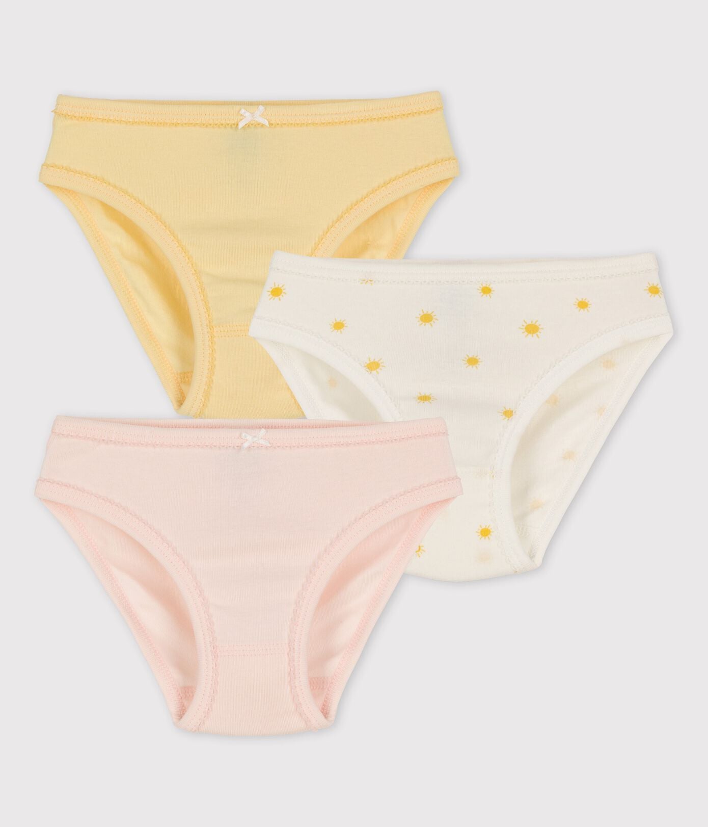 GIRLS' SUN PRINT ORGANIC COTTON BRIEFS - 3-PACK