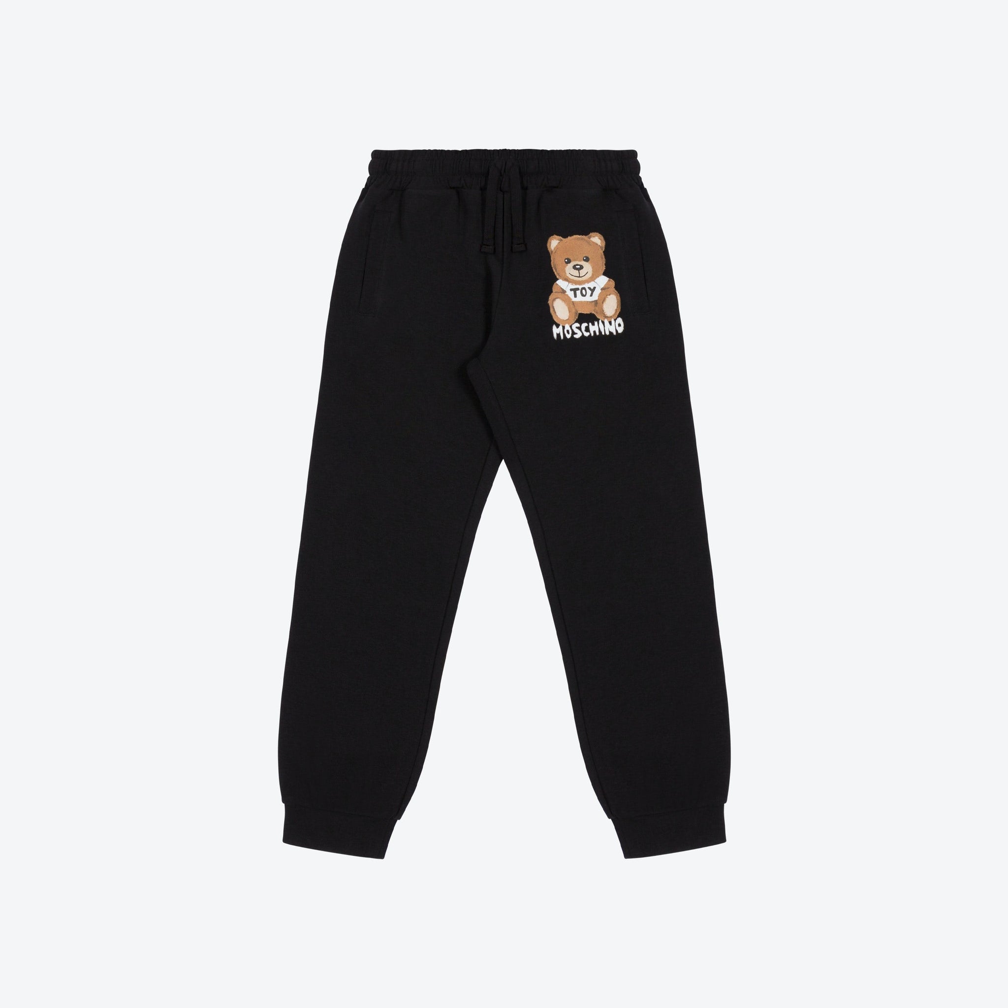 SWEATPANTS WITH TOY BEAR GRAPHIC - BLACK