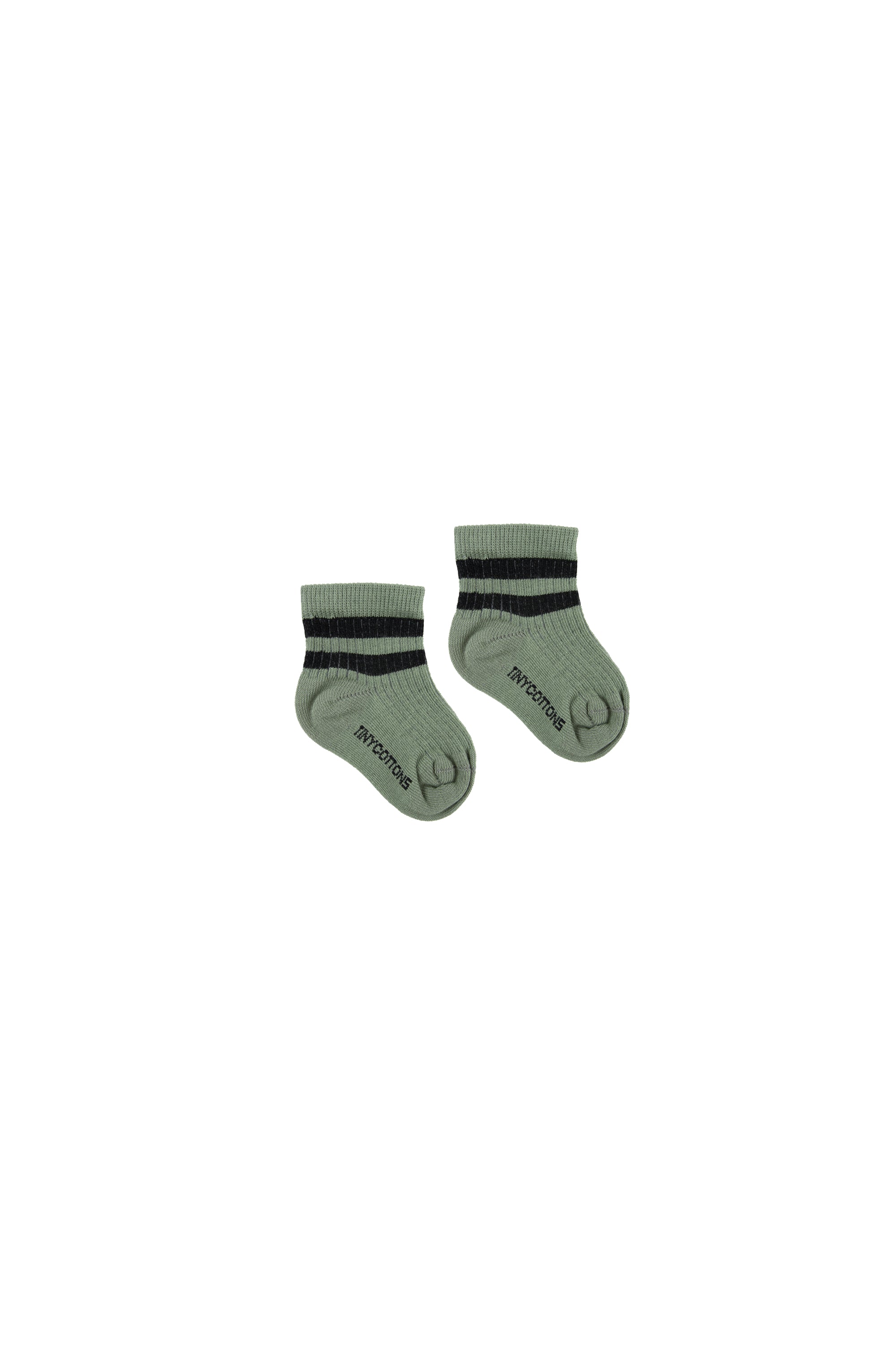 BABY STRIPES QUARTER RIB SOCKS green wood/black - Cemarose Children's Fashion Boutique