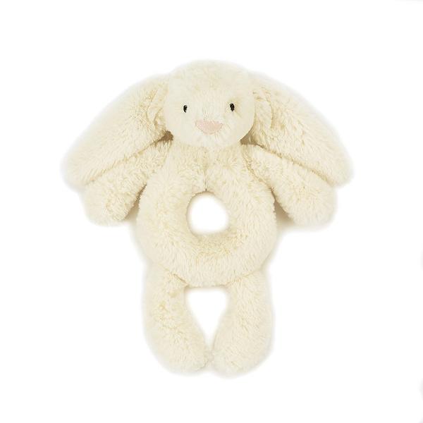 BASHFUL CREAM BUNNY RING RATTLE - Cemarose Children's Fashion Boutique