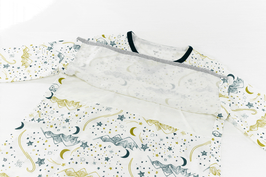 Women's Bamboo Pima 3/4 Sleeve Nursing PJ Set - Stars White