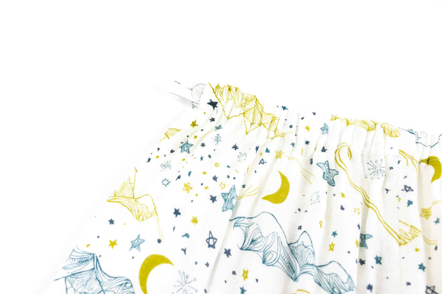 Women's Bamboo Pima 3/4 Sleeve Nursing PJ Set - Stars White