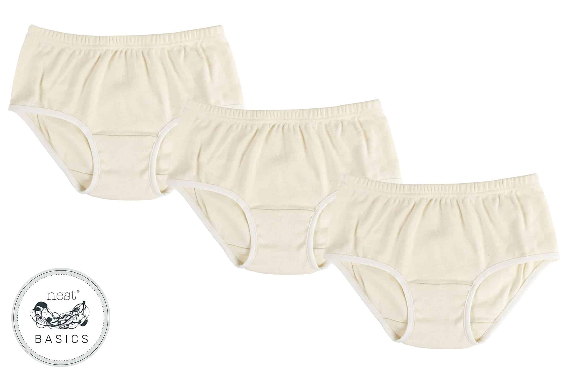 Basic Organic Cotton Girls Underwear (3pack) - White