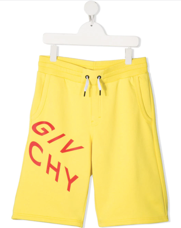 BOY 3POCKETS SHORTS,PRINTED LOGO ON LEG,YELLOW - Cémarose Canada