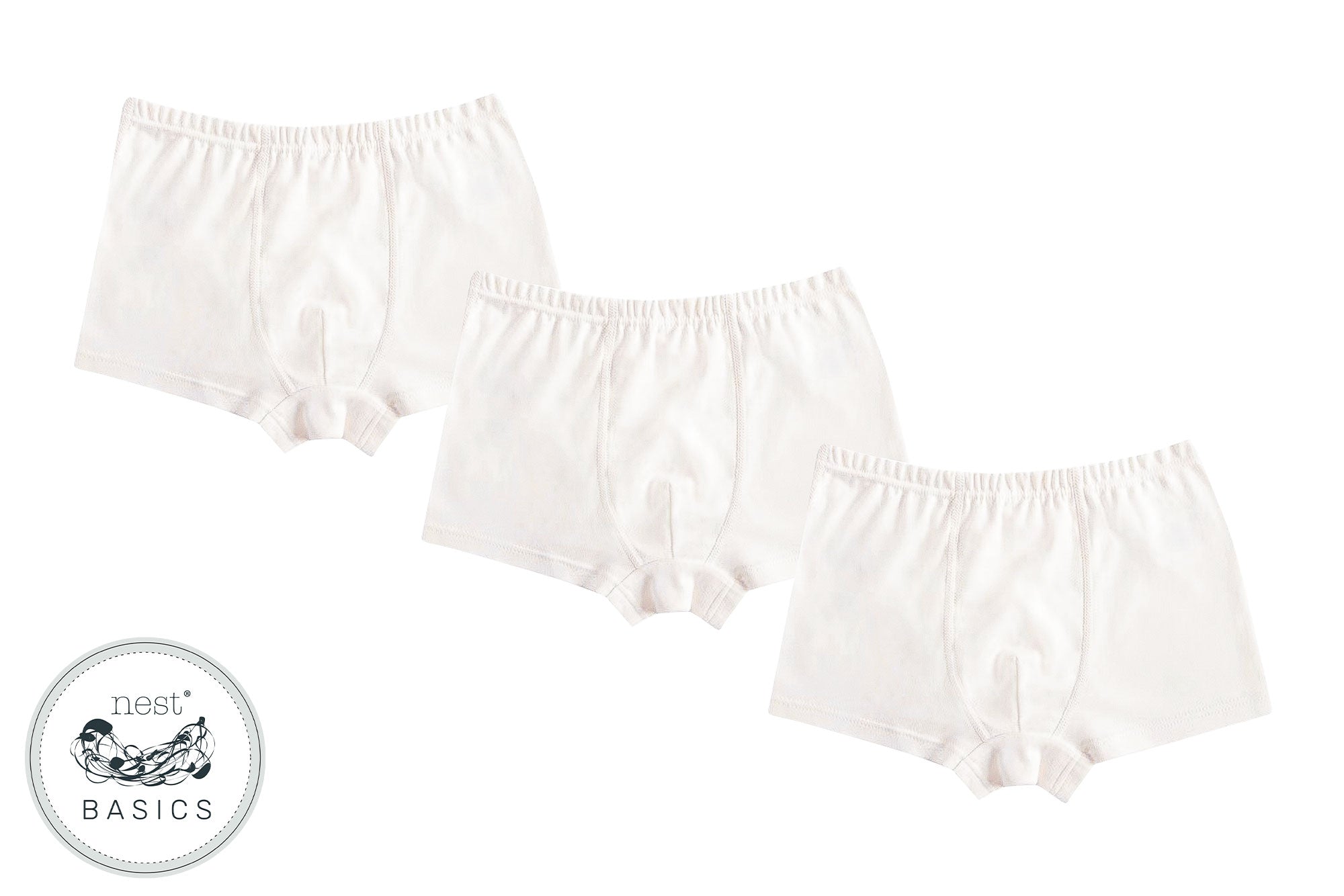 Basics Organic Cotton Ribbed Boys Boxer Briefs Underwear (3 Pack) - Cémarose Canada
