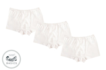 Basics Organic Cotton Ribbed Boys Boxer Briefs Underwear (3 Pack) - Cémarose Canada
