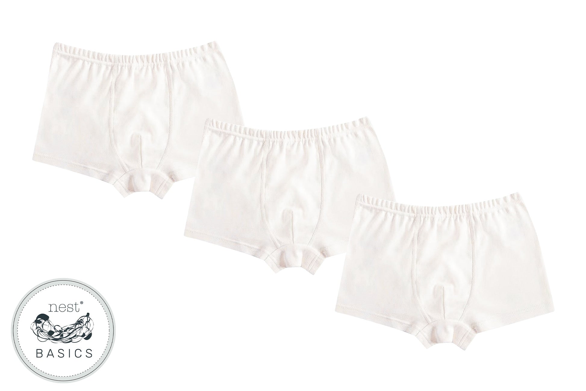 Basics Organic Cotton Ribbed Boys Boxer Briefs Underwear (3 Pack)