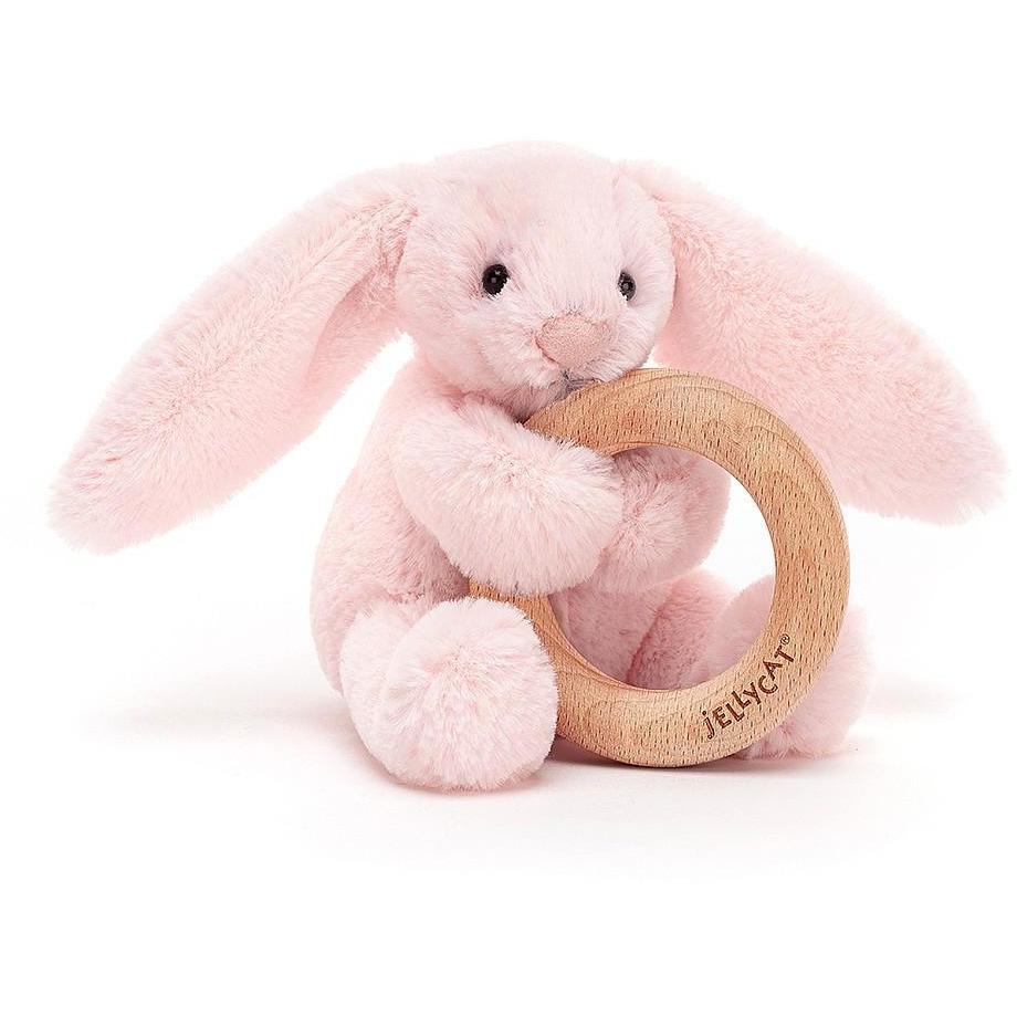 Bashful Blush Bunny Wooden Ring Toy - Cémarose Canada