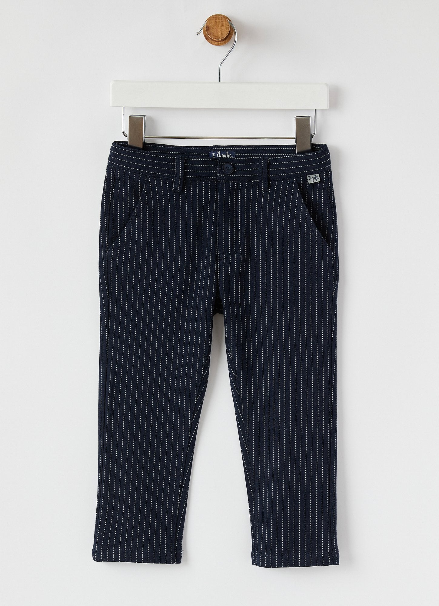 BOYS DRESSY PANT WITH STRIPE, NAVY