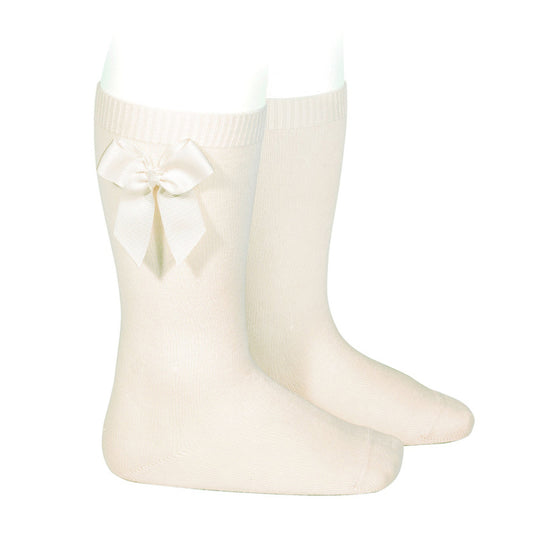LACE TRIM KNEE HIGH SOCKS WITH BOW, 2.482/2-303 - Cemarose Children's Fashion Boutique