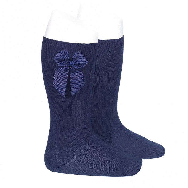 LACE TRIM KNEE HIGH SOCKS WITH BOW, 2.482/2-480 - Cemarose Children's Fashion Boutique