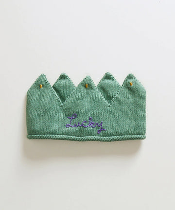 Embroidered Crown-Moss/Violet