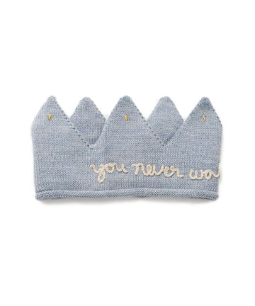 Embroidered Crown, dusty blue