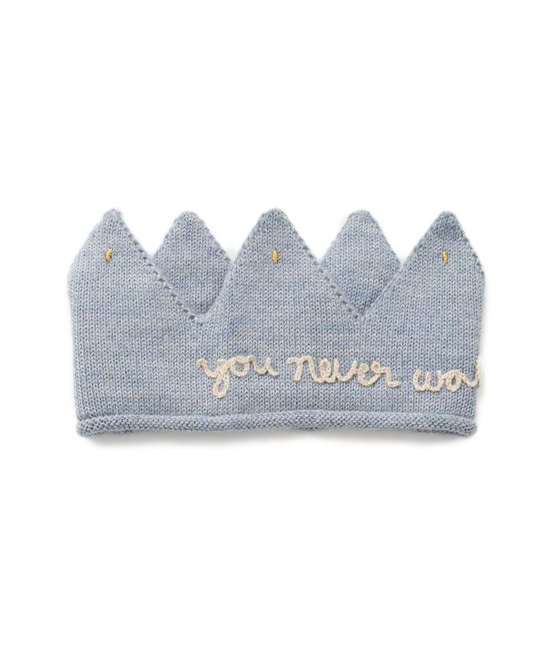 Embroidered Crown, dusty blue