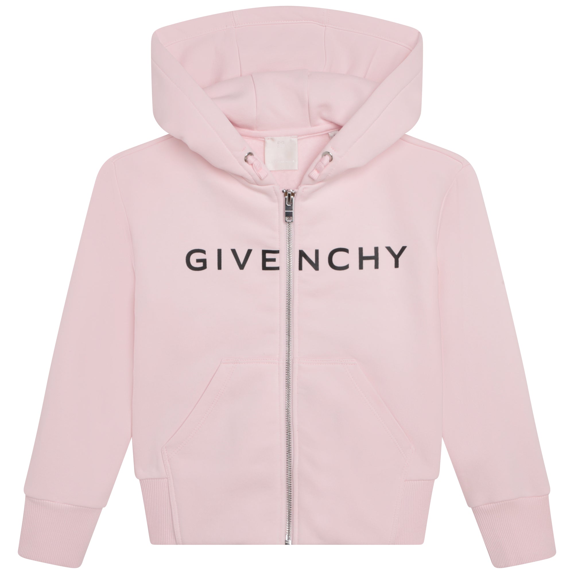 GIRLS HOODED ZIP SWEATSHIRT WITH LOGO DETAILS ON FRONT AND BACK