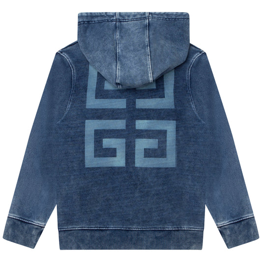 BOYS LOGO ON FRONT AND BACK HOODED ZIP CARDIGAN