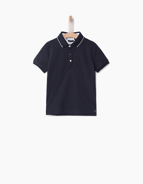 SS19, KID BOY EMBROIDERED DOUBLE COLLAR POLO - Cemarose Children's Fashion Boutique