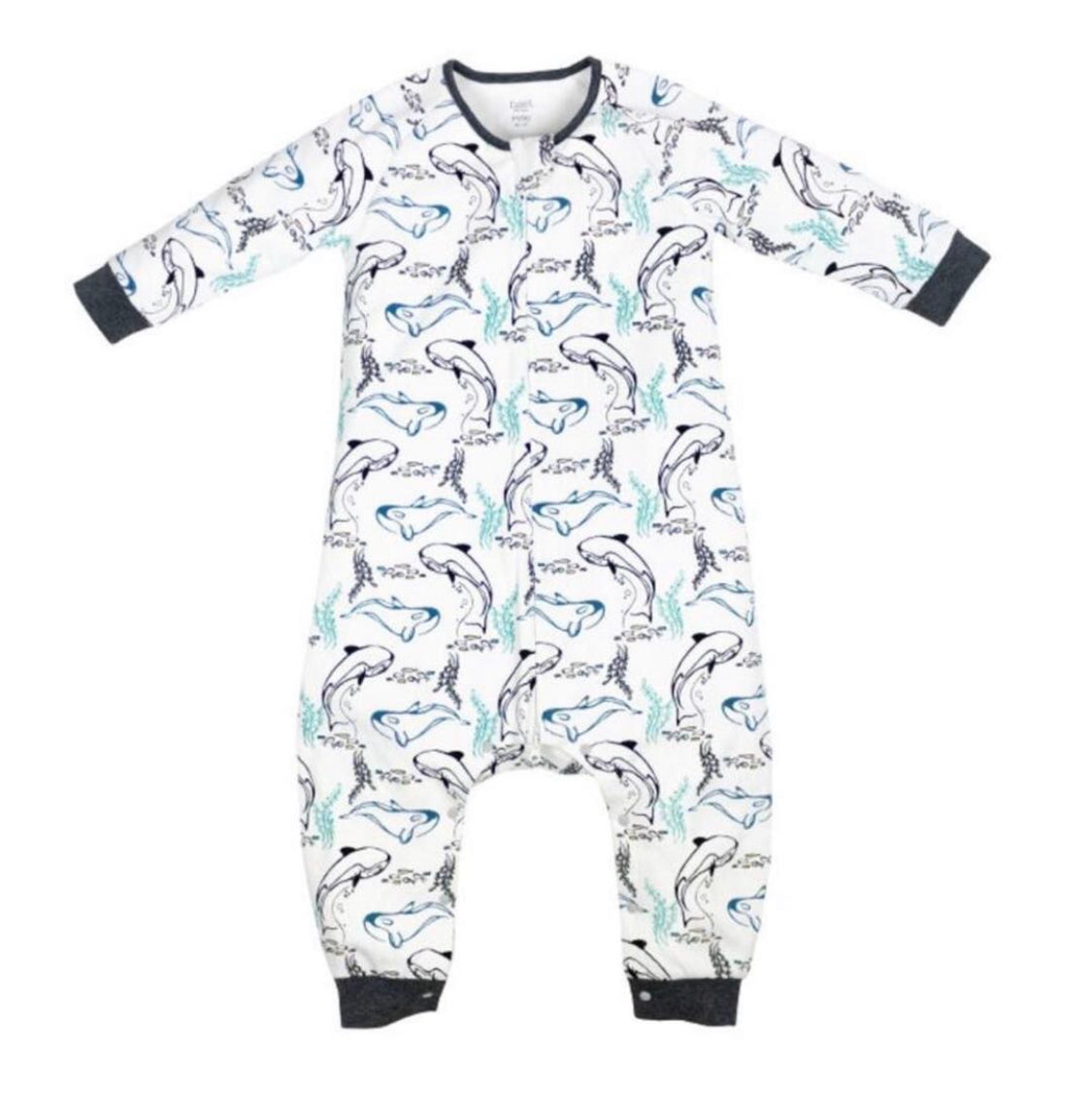 Orca White 1.0 TOG - Organic Cotton Long Sleeve Sleep Suit - Cémarose Canada
