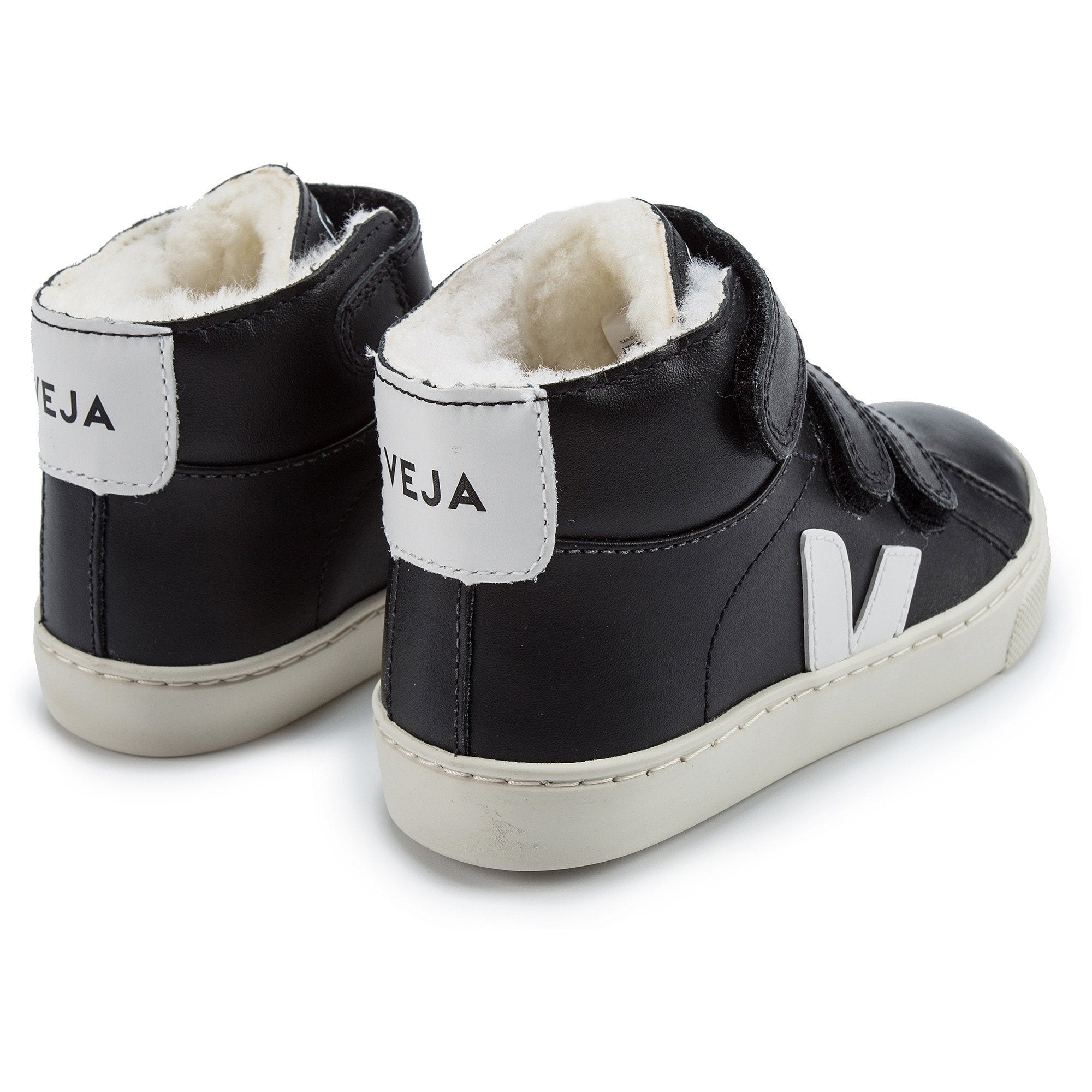 Boys Black Leather Velcro High Top Shoes - Cemarose Children's Fashion Boutique