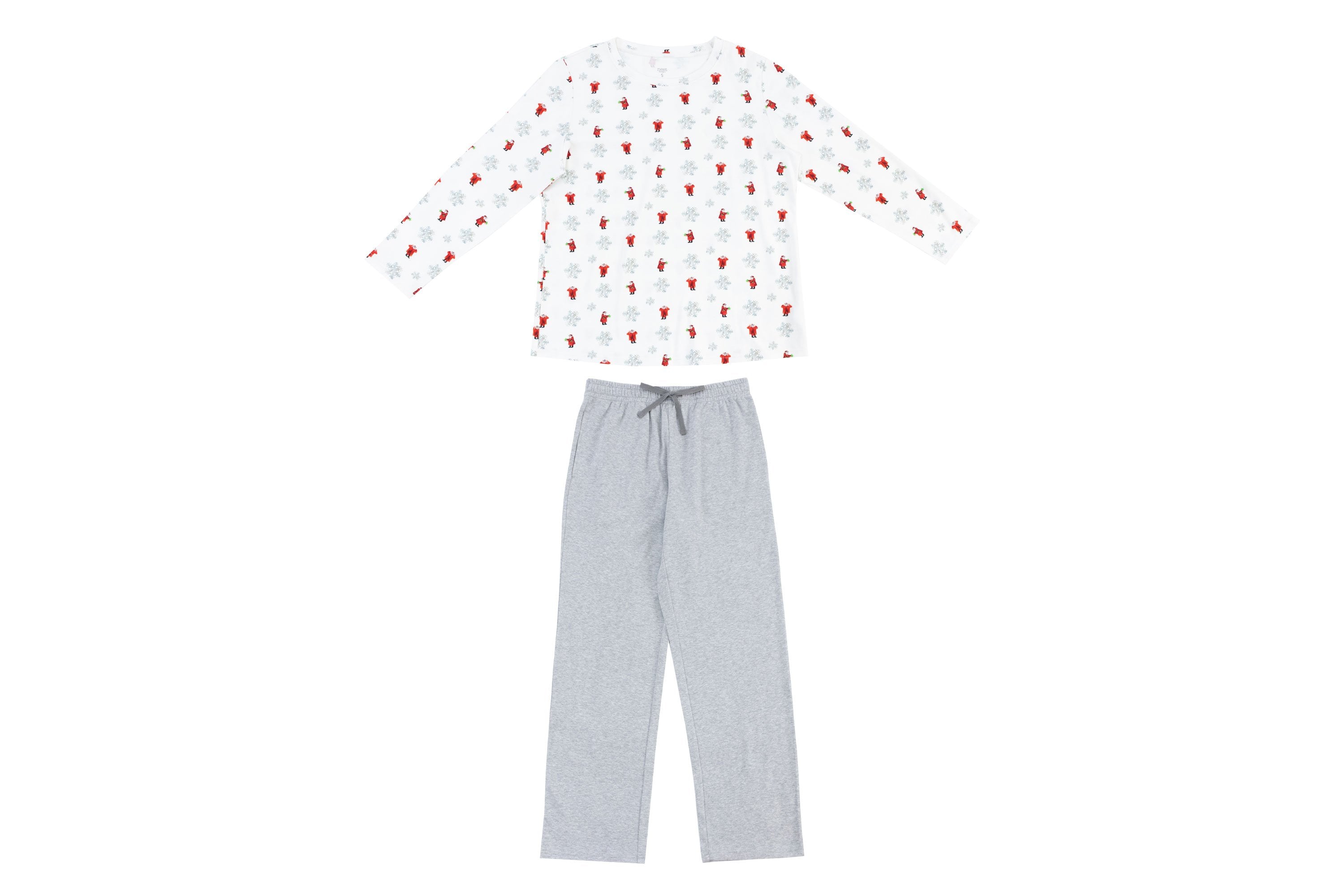 Women's Organic Cotton Long Sleeve PJ Set - Santa Santa